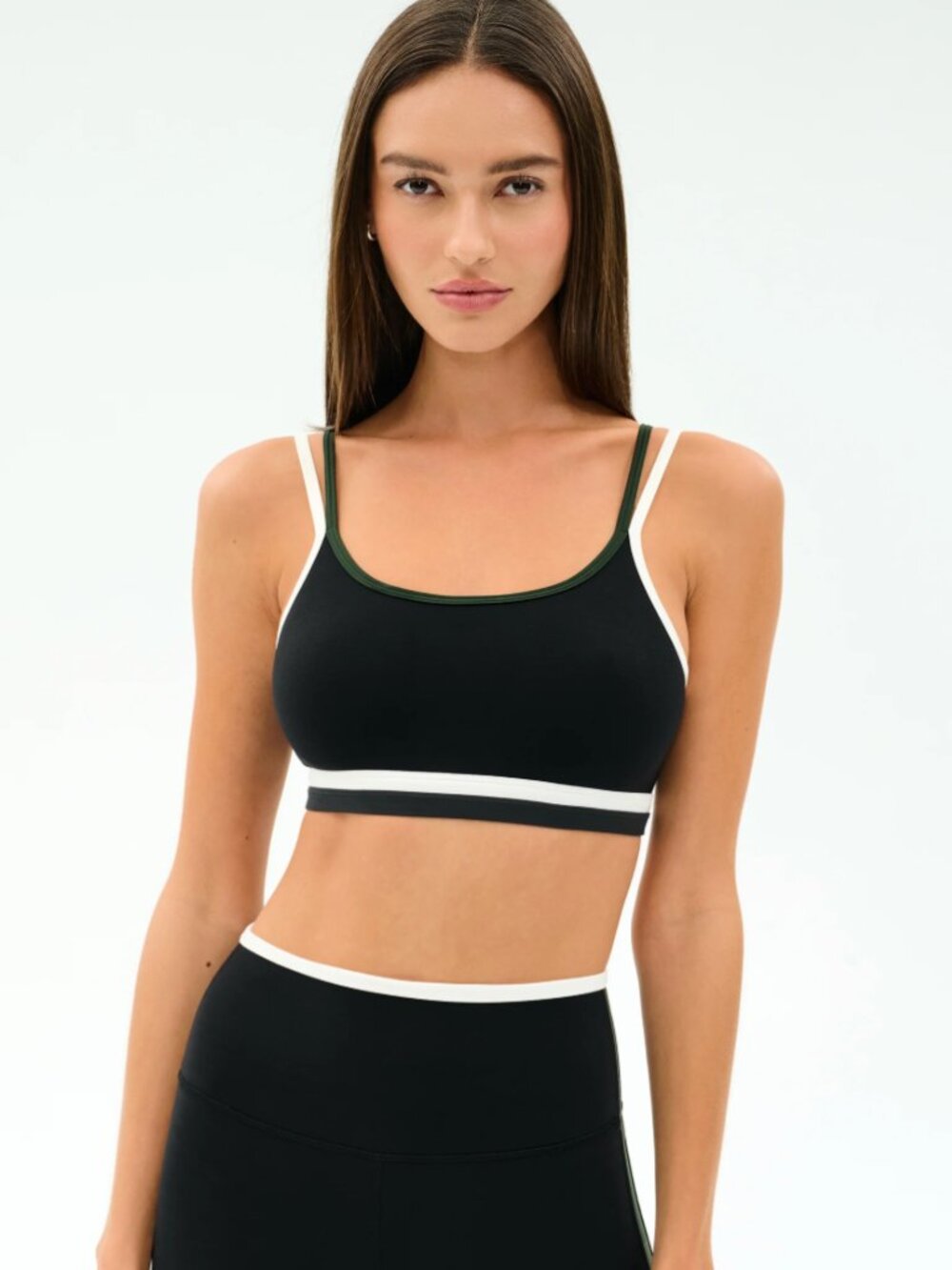 Splits59 Eva Rigor Double Strap Bra Black / Military Green Small $88